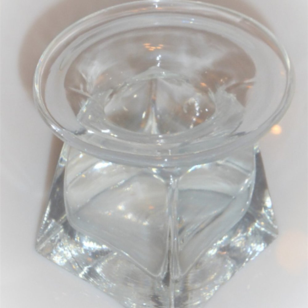 HM2 THICK Glass Candle Holder Tealight Candles Vintage Candle Holder Paperweight